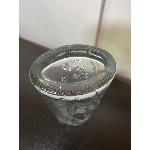VTG Ann's House of Nuts Clear Twisted Glass Jar 9" Tall 3" Wide No Cork Lid - Picture 5 of 7